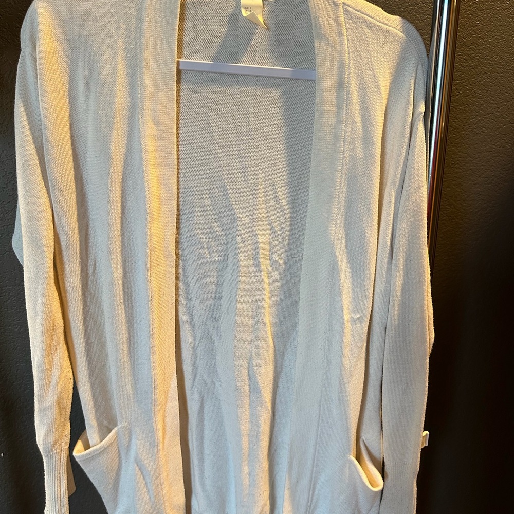 H&M Cream Open-Front Cardigan